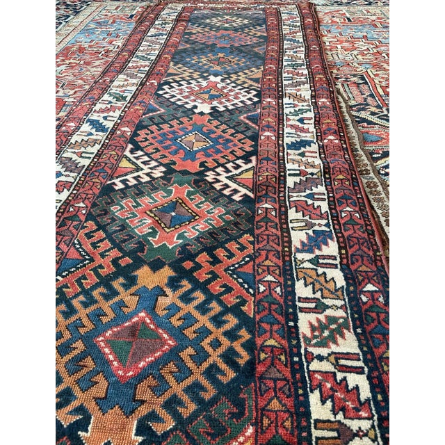 Antique Kazak Runner with “Stutter Design” 3.6 x 9.8 For Sale - Image 11 of 13
