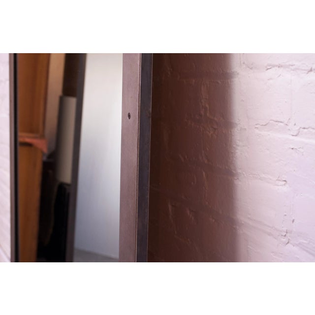 2010s Substantial Contemporary Modern Industrial Steel Floor Mirror For Sale - Image 5 of 12