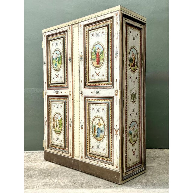 Vintage Neoclassical Painted Wood Armoire From the Estate of Lily Pulitzer For Sale - Image 11 of 12