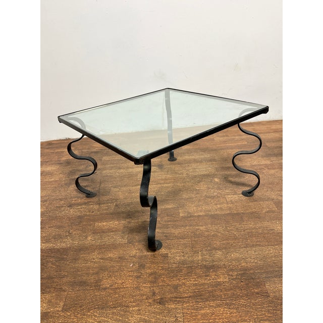 Mid-Century Modern C. 1950s Iron and Glass "Ondulation" Side Tables For Sale - Image 3 of 10