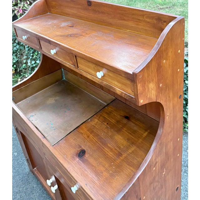 Vintage Pine Farmhouse Country Drysink For Sale - Image 4 of 7