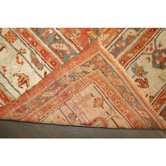 Pumpkin Orange Antique Square Large Oushak Rug - 12'5" x 14' For Sale - Image 4 of 14