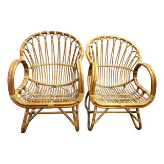 Pair of Vintage Franco Albini Scoop Chairs For Sale