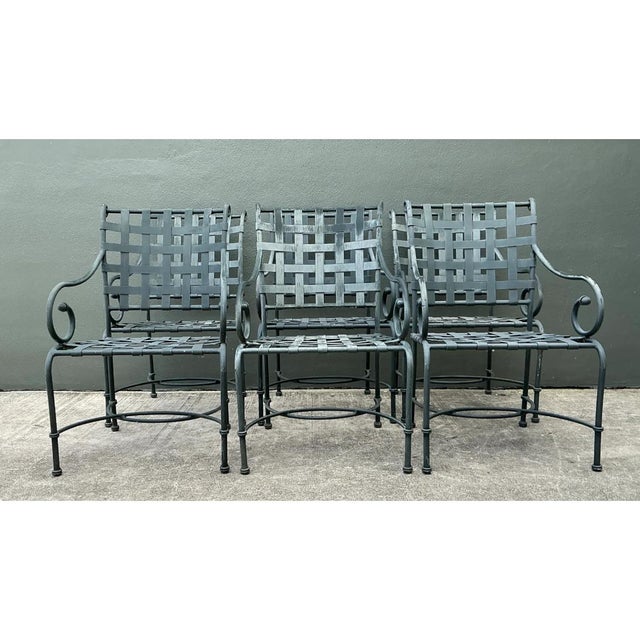 Mid-Century Modern Vintage Brown Jordan “Florentine” Cast Aluminum Dining Chairs - Set of 6 For Sale - Image 3 of 12