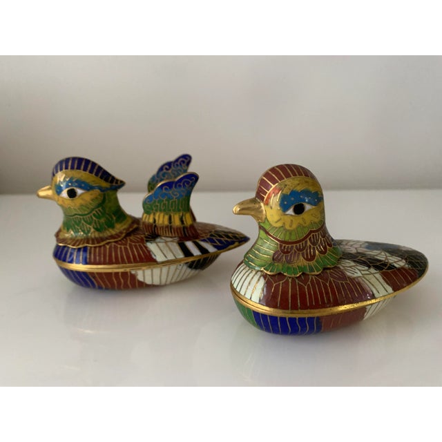 Mid 20th Century Cloisonné Ducks - Set of 2 For Sale - Image 13 of 13