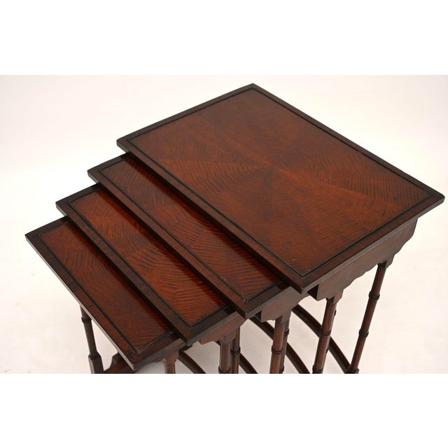Antique Edwardian Nesting Tables, 1900, Set of 4 For Sale - Image 6 of 11