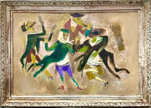 William Gropper, Large Oil Painting Klezmer Wedding Rabbis Judaica WPA Jewish Art William Gropper, c.1940's