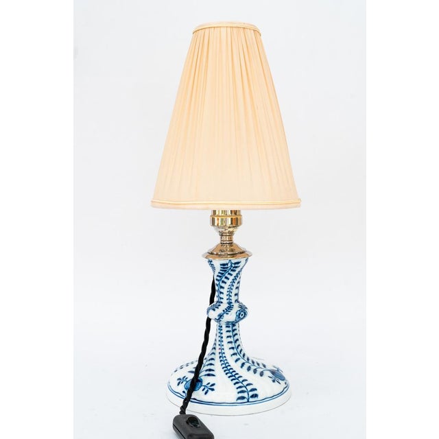 Table Lamp with Fabric Shade from Meissen Porcelain, Germany, 1950s For Sale - Image 16 of 16
