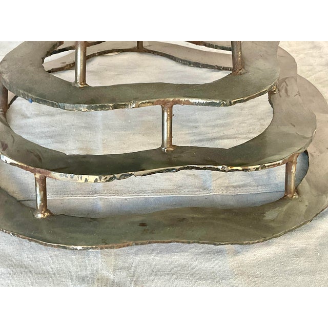 Late 20th Century Silas Seandel Hand-Welded Steel Coffee Table With Glass Top For Sale - Image 5 of 13