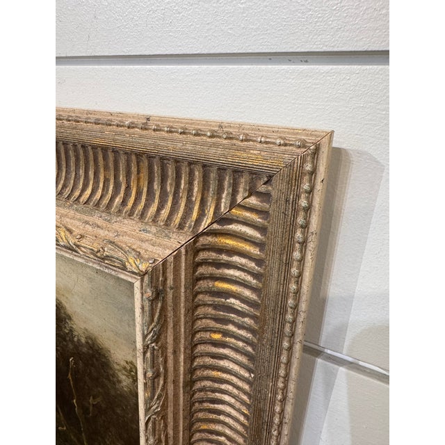 Dark Green 19th Century Oil on Canvas "In the Woodland Clearing" For Sale - Image 8 of 10