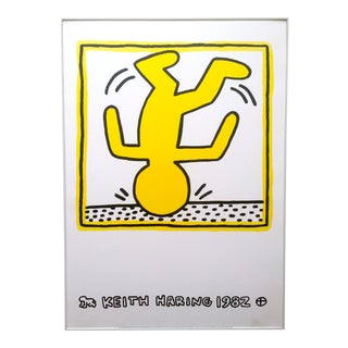 Rare Vintage " Keith Haring 1982 " Original Pop Art Lithograph Print Framed Exhibition Poster For Sale