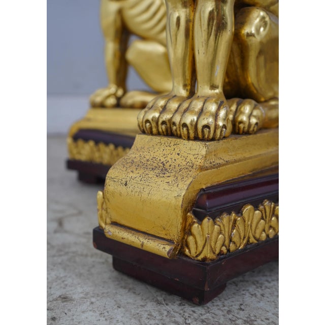 Stone French Empire Full Winged Sphinx Marble Top Console For Sale - Image 7 of 12