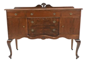 Baker Furniture Queen Anne Revival Walnut Sideboard, Circa 1920s | Newly Refinished
