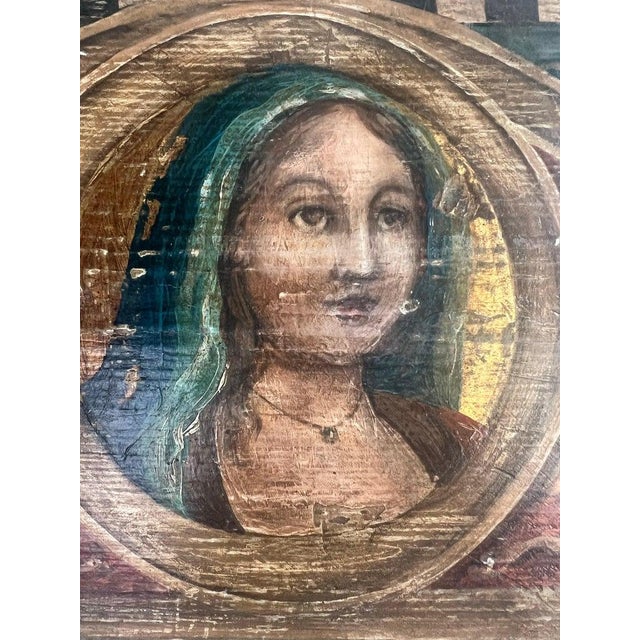19th C. Religious Inspired Painted Wooden Plaques For Sale - Image 10 of 11