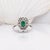 Green Emerald Cut Zambian Emerald Diamond Double Halo Ring: Solid 14k Gold, 7x4mm, Size 6.75 For Sale - Image 8 of 9