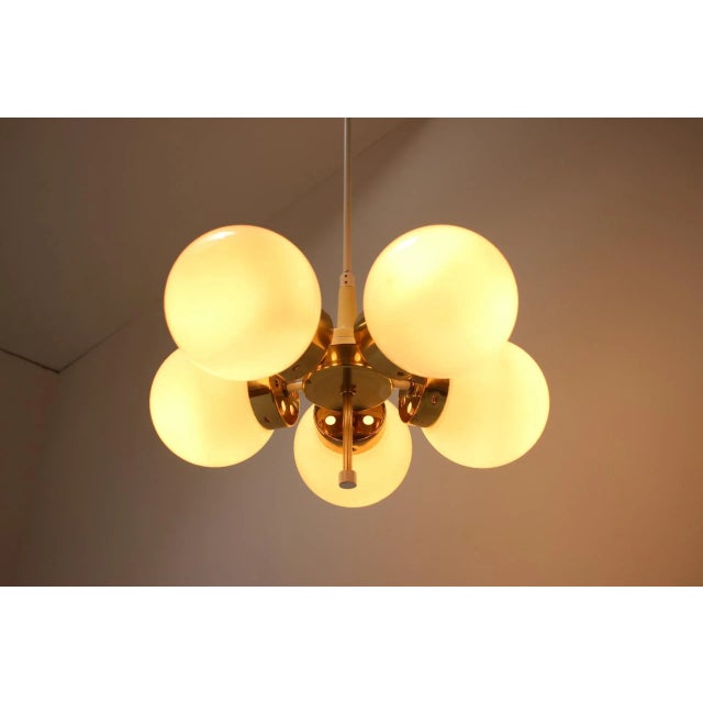 Metal Space Age Sputnik Chandelier from Elektroinstala Decin, 1970s For Sale - Image 7 of 10