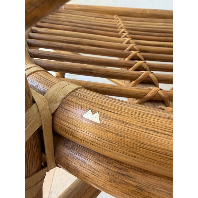 Emerald Vintage McGuire San Francisco Twisted Rattan Armchair in Emerald Green For Sale - Image 8 of 12
