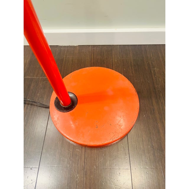 Mid-Century Modern 1970s Mid Century Modern and Industrial Gooseneck Red Floor Lamp, Attributed to Alsy For Sale - Image 3 of 6