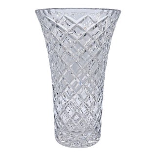Vintage Waterford Alana 10" Brilliant Heavy Cut Crystal Vase For Sale