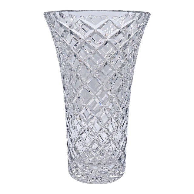 Vintage Waterford Alana 10" Brilliant Heavy Cut Crystal Vase For Sale