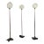 1980s Italian Postmodern Sculptural Flower Floor Lamps, Frosted Glass, Set of 3 For Sale