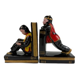 1940s Vintage Enesco Japanese Children Bookends, Set of 2 For Sale