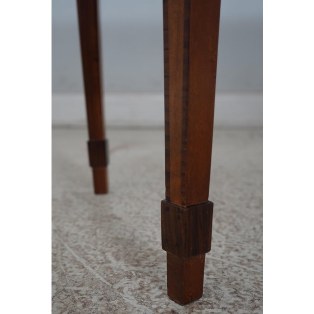 1960s Inlaid Mixed Wood Demilune Adams Style Table For Sale - Image 5 of 12
