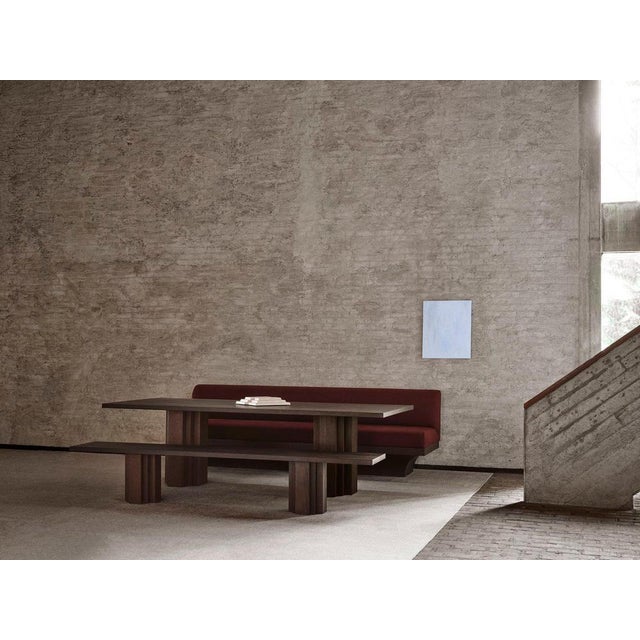 Acer 180 Sofa in European Oak and Burgundy Wool by Mokko Amsterdam For Sale - Image 6 of 9