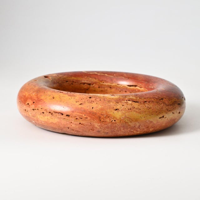 Italian Red Travertine Bowl from UP&UP, 1970s For Sale - Image 4 of 14