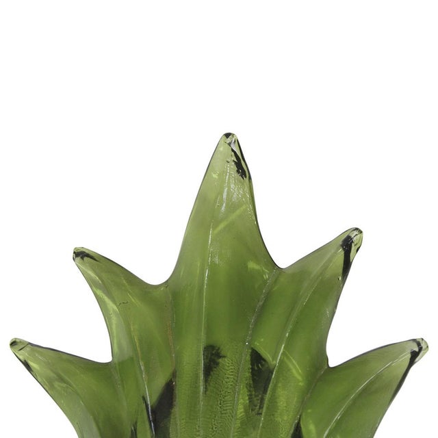 Metal Floral Murano Glass Wall Sconces in Green, 2000, Set of 2 For Sale - Image 7 of 11