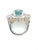 Early 20th Century Vintage Retro Style 8 Carat Oval Cut Blue Zircon with Diamond Halo in Platinum &, Size 8.25 For Sale - Image 5 of 7
