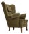 Danish Highback Armchair in Green Furniture Wool, 1960s For Sale