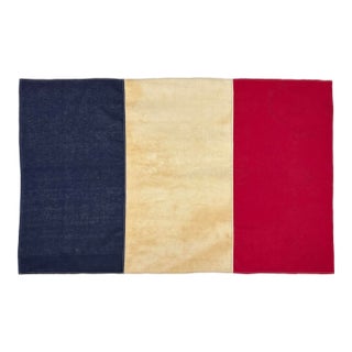 French Cotton Flag Sewn From Vintage Textiles For Sale