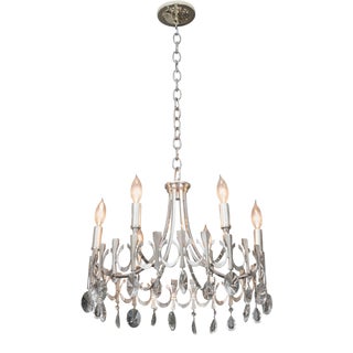 Silverplate Six-Light Chandelier Attributed to Sciolari For Sale