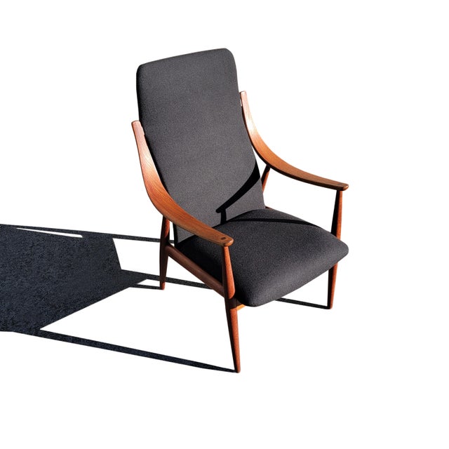 Danish Mid-Century Modern Peter Hvidt & Orla Mølgaard Nielsen High Back Lounge Chair For Sale - Image 9 of 12