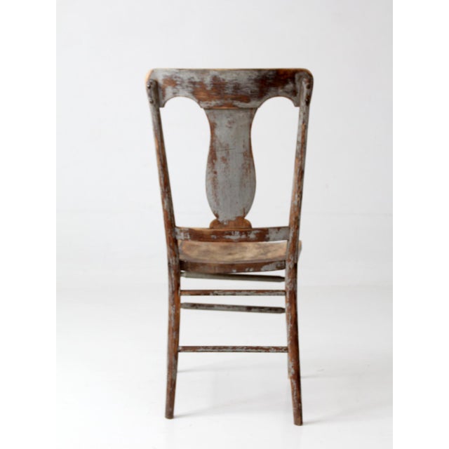 Gray Antique 19th Century Painted Lyre Back Chair For Sale - Image 8 of 17