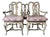 1970s Palm Beach Queen Anne–Style Carved Wood & Cane Dining Chairs — Set of 5 For Sale