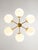 Vintage Italian Six-Arm Sputnik Chandelier with Opaline Shades For Sale - Image 10 of 18
