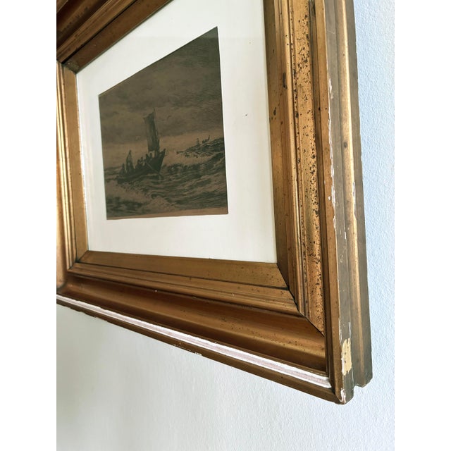 Sailing Boat, 1900, Etching, Framed For Sale - Image 3 of 13