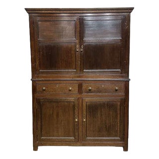 19th Century Welsh Oak Linen Cupboard For Sale