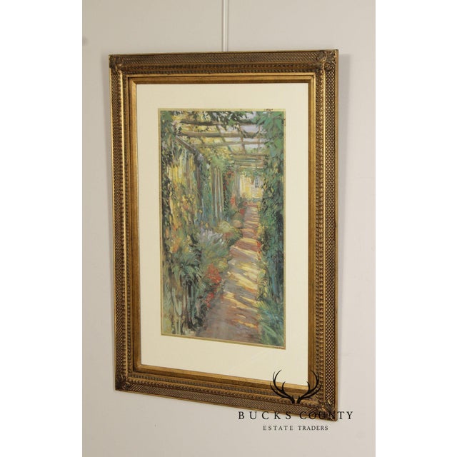 Quality Custom Framed Print of Garden Pathway with Trellis