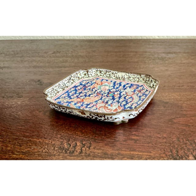 18th Century Qing Dynasty Canton Enamel Dish - Qianlong Period (1736-1795) For Sale - Image 10 of 13