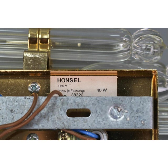 Crystal Glass and Brass Wall Lamp by Honsel, Germany, 1980s For Sale - Image 16 of 18