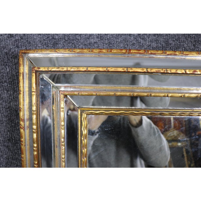 Labarge Rare Multi-Faceted Dimensional LaBarge Gilded Framed Italian Mirror For Sale - Image 4 of 11