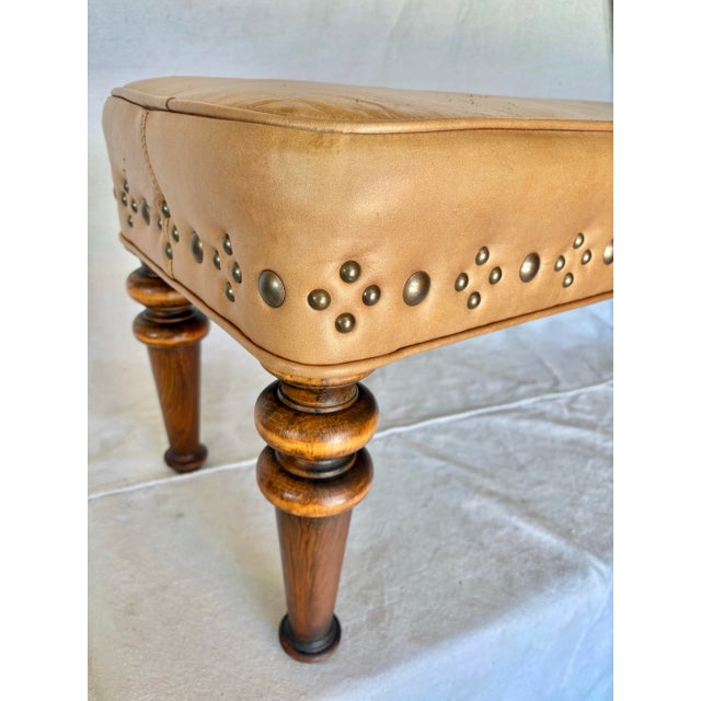 Late 20th Century 20th Century Leather Upholstered Bench For Sale - Image 5 of 12