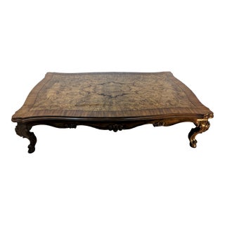 Late 20th Century Karges Burl Wood Coffee Table For Sale