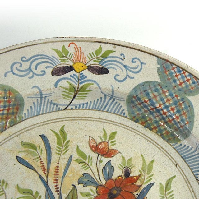 19th Century French Desevres Big Ceramic Plate, 1890s For Sale - Image 3 of 10