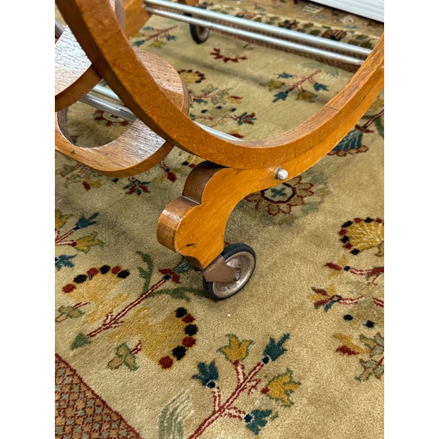 Brown Art Deco Italian Bar Cart, Circa 1940's For Sale - Image 8 of 12