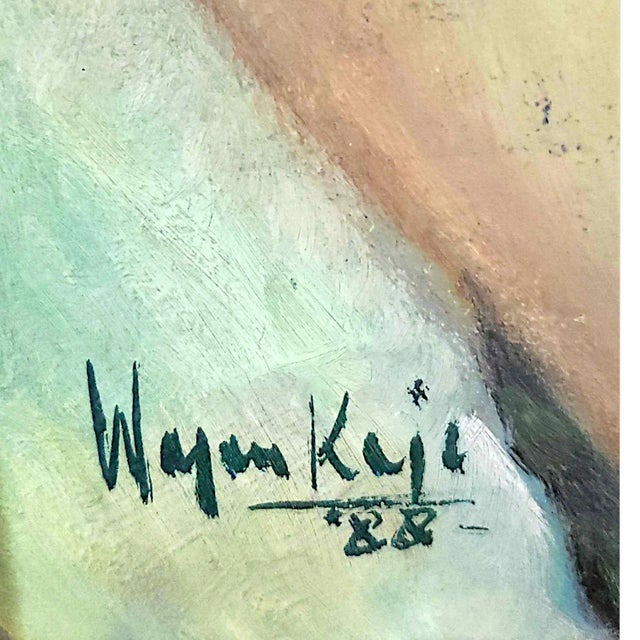 Island Girls, Portrait 1988 Signed Oil Painting Linen and Wood Frame For Sale - Image 9 of 10