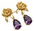 Lotus Amethyst Drop Earrings, Pair For Sale
